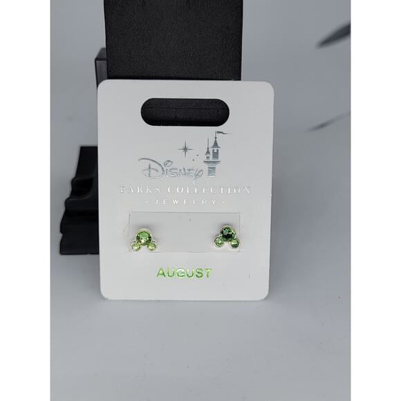 Disney Parks Collection August Birthstone Earrings - Mickey Mouse Design
